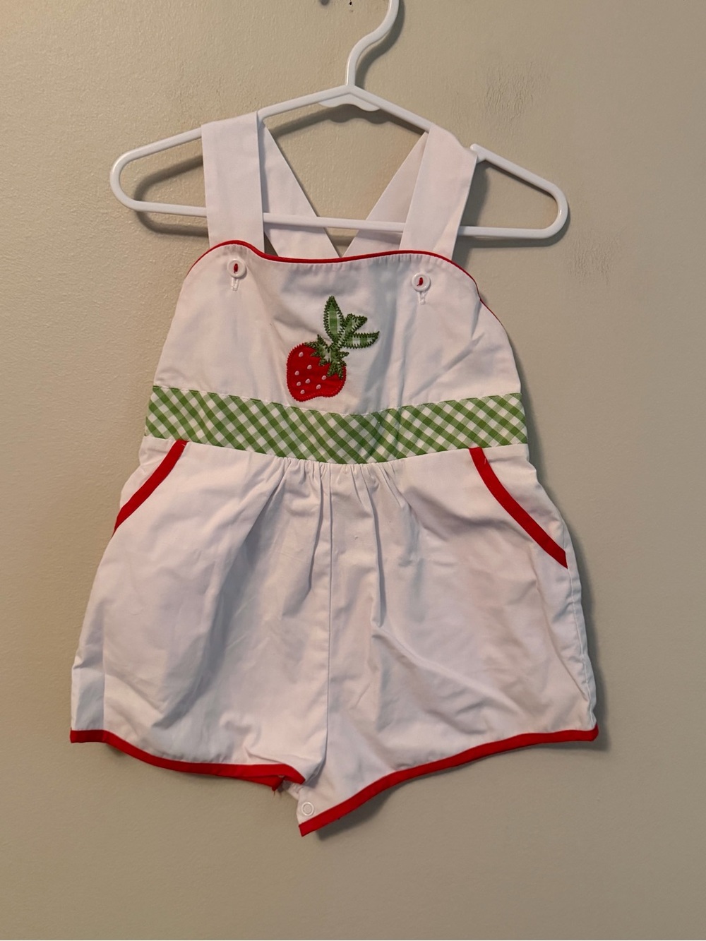 The Beaufort Bonnet Company White Strawberry Romper